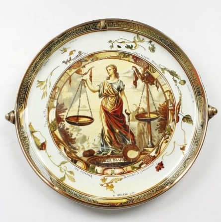 a picture of a plate with legal images on it midjourney